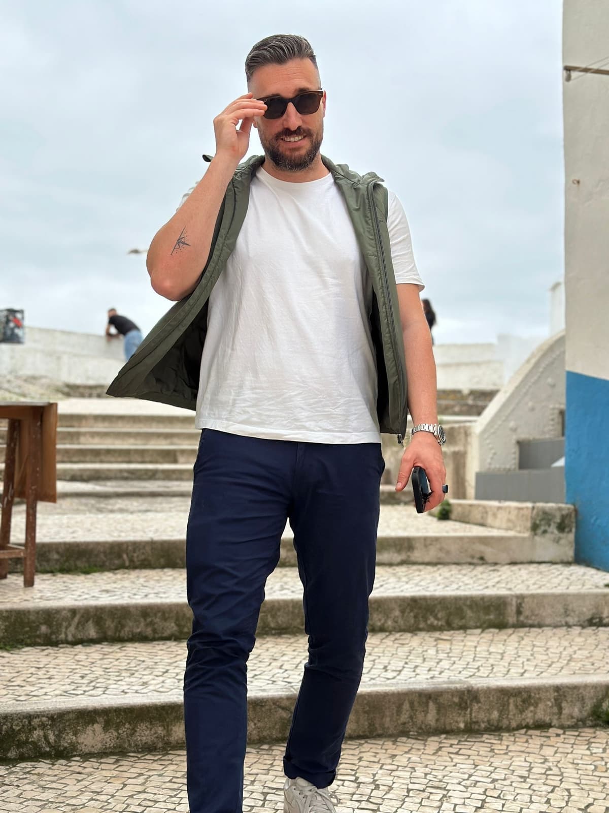 Alexandre Hernandez, co-founder of Jobgether, demonstrating a location-independent remote work lifestyle in Portugal.