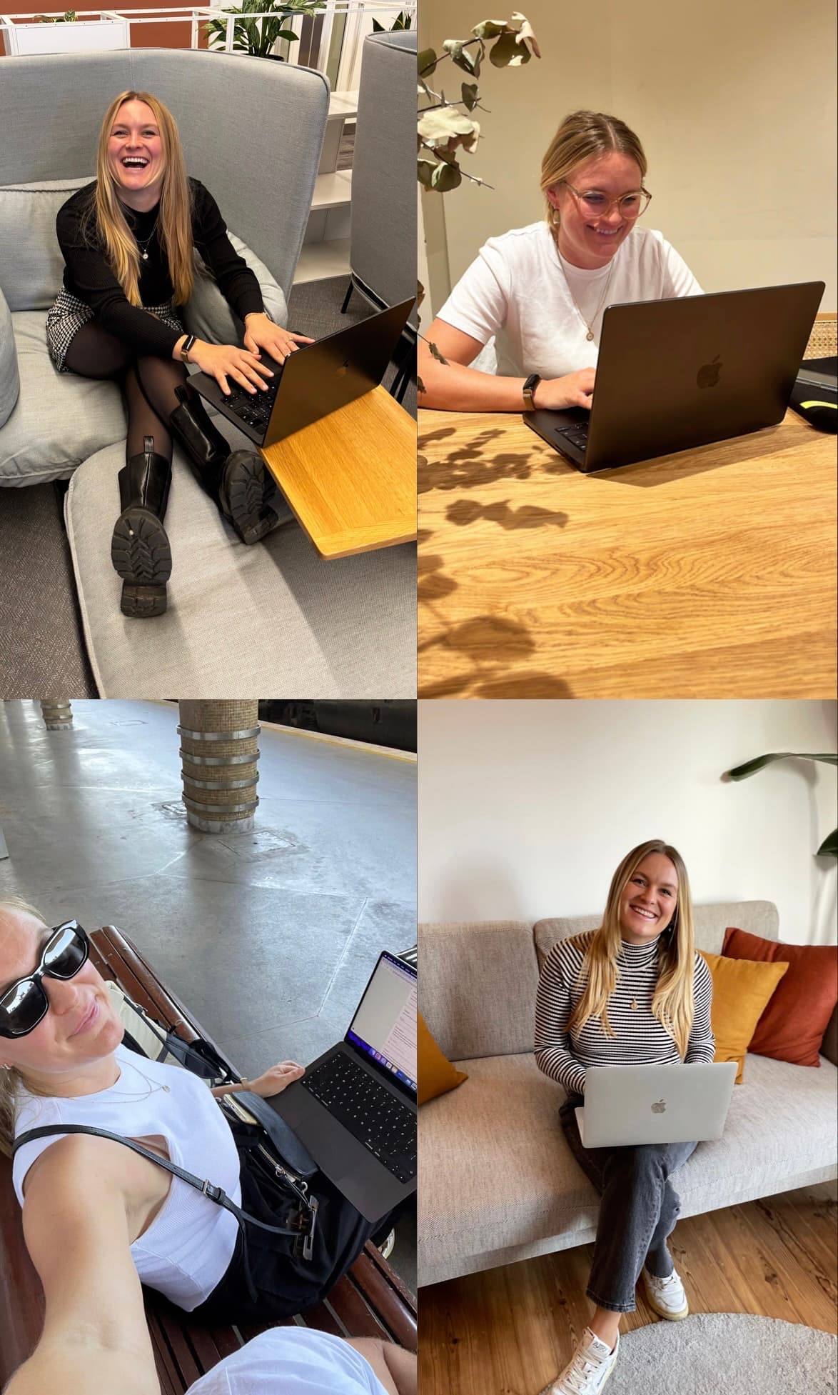 Henny Vogt remote work lifestyle, coworking moments across different cities.