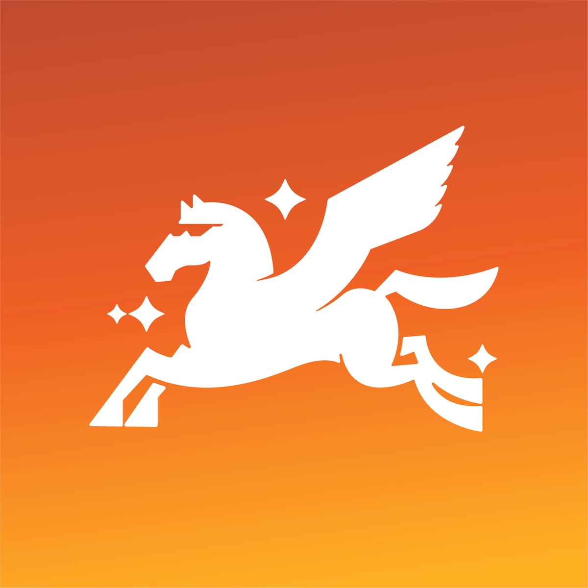 Driftawave brandmark - winged Pegasus on a sunset gradient