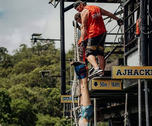 Stepping onto the bungy platform at AJ Hackett Cairns, the edge-of-comfort moment of a company offsite