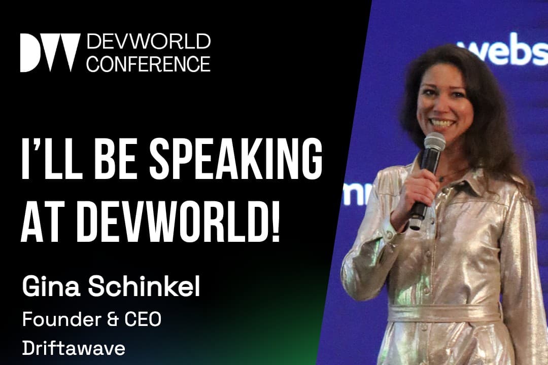 Gina Schinkel hosting the Day 1 Mainstage as MC at DEVWorld Conference 2026 in Amsterdam