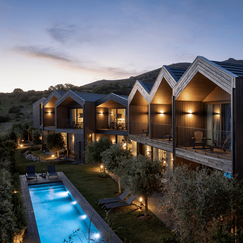 Boutique retreat venue with pool in Sintra Cascais Portugal for company offsites at sunset