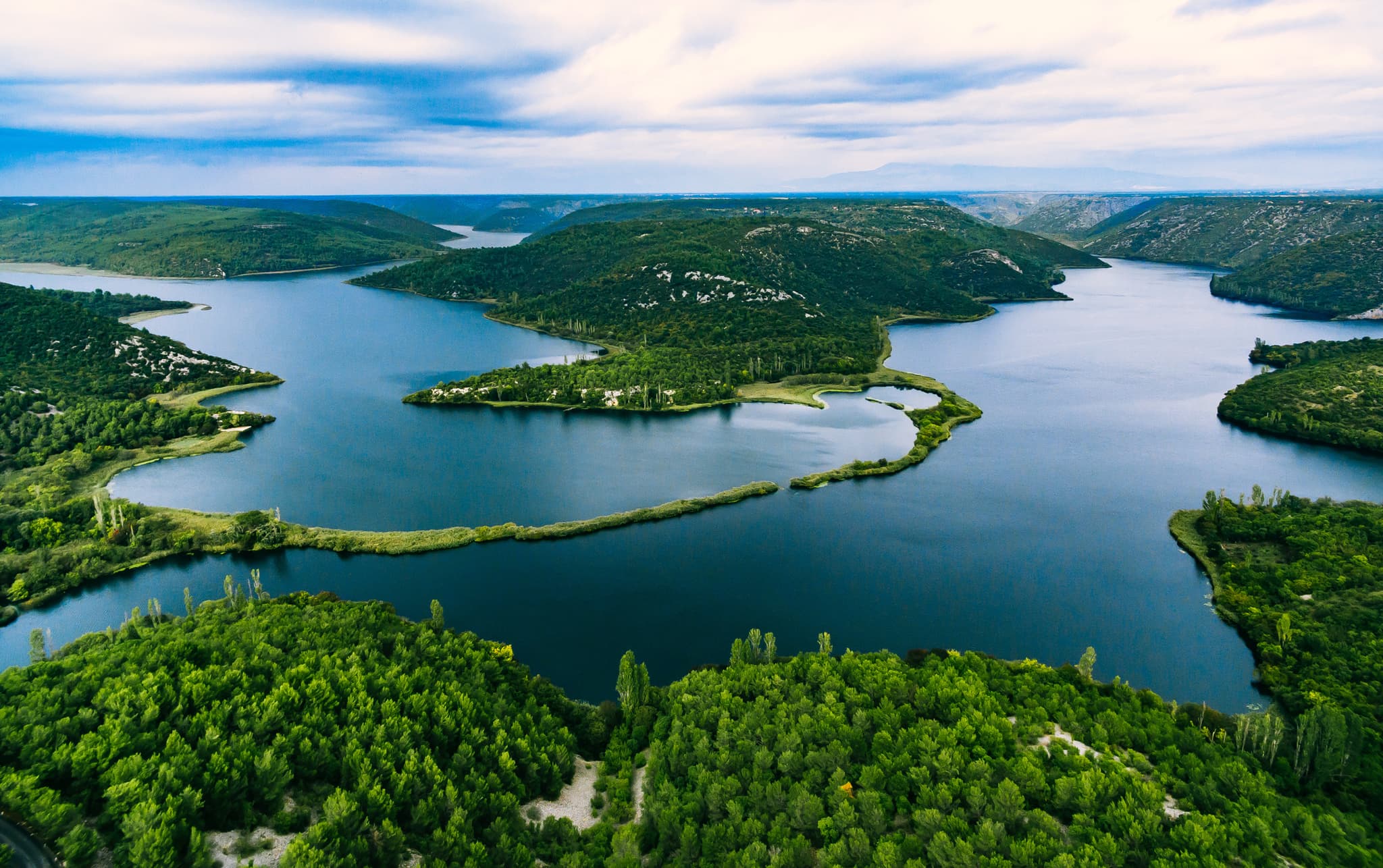 Sibenik estuary coastal view in Croatia