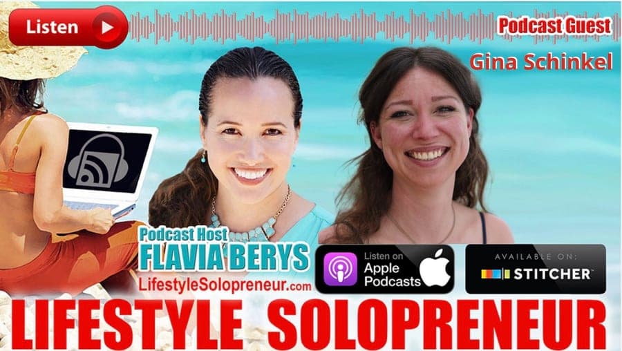 Lifestyle Solopreneur podcast with Gina Schinkel discussing Driftawave workation entrepreneurship